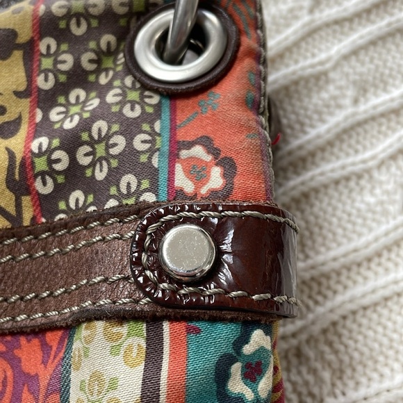 FOSSIL crossbody bag/purse colorful metal hardware some fading/wear See pics - Picture 12 of 12